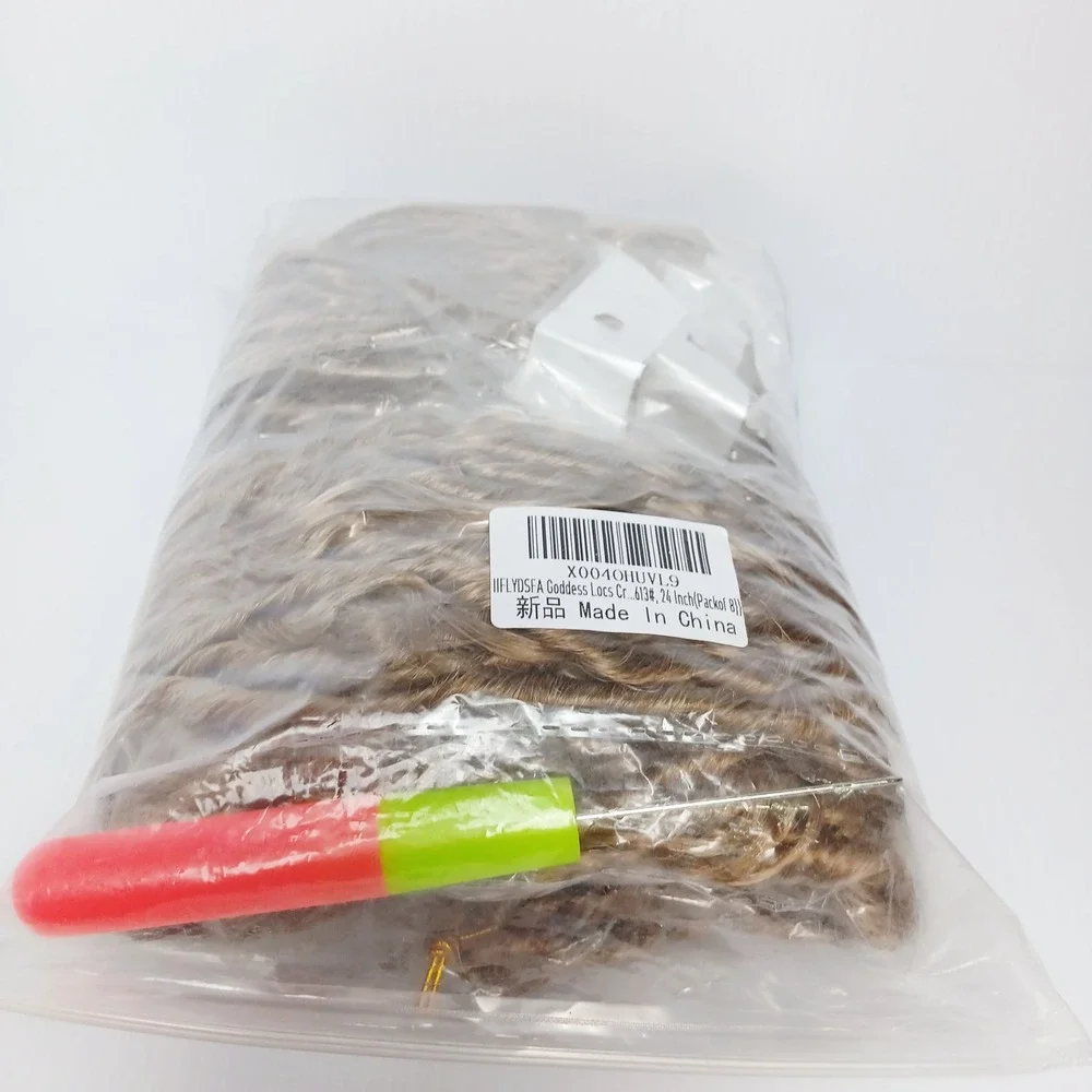 24 Inch Goddess‎ Locs Crochet Hair 8 Packs #27/613 Ombre Blonde Boho